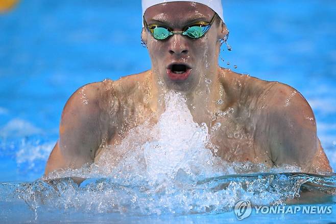 레옹 마르샹의 남자 개인혼영 200ｍ 결승 경기 모습. [AFP=연합뉴스]