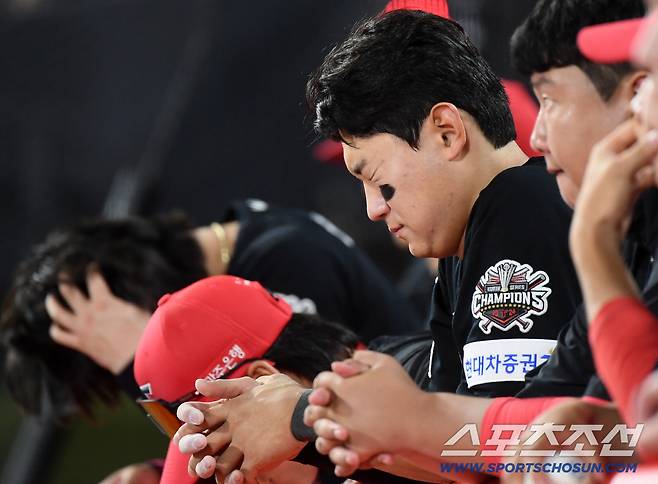 21일 수원 KT위즈파크에서 열린 KIA-KT전.1대3으로 뒤진 8회초 KIA 김도영이 아쉬워하고 있다. 수원=정재근 기자 cjg@sportschosun.com/2025.5.21/