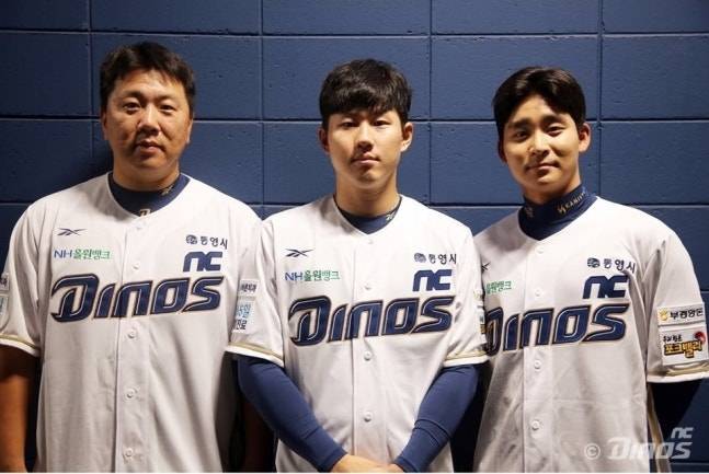 왼쪽부터 이우성, 최원준, 홍종표. /사진=NC 다이노스 제공