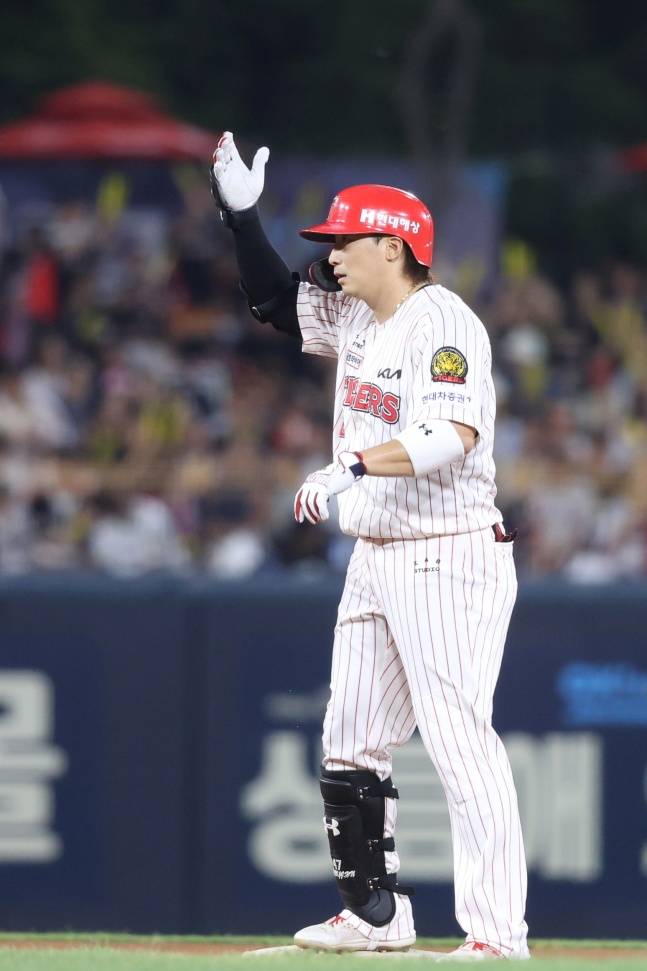 KIA 나성범이 1일 광주 한화전에서 안타를 쳤다. /사진=KIA 타이거즈 제공