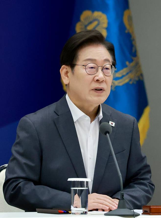 이재명 대통령이 1일 서울 용산 대통령실 청사에서 열린 전국 시도지사 간담회에서 발언하고 있다. 2025.08.01. 대통령실통신사진기자단