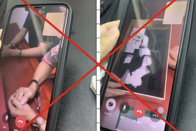 '온라인 납치' 범죄 일당이 피해자에게 범죄자를 심문하고 있는 것처럼 속인 영상. 사진=VN익스프레스