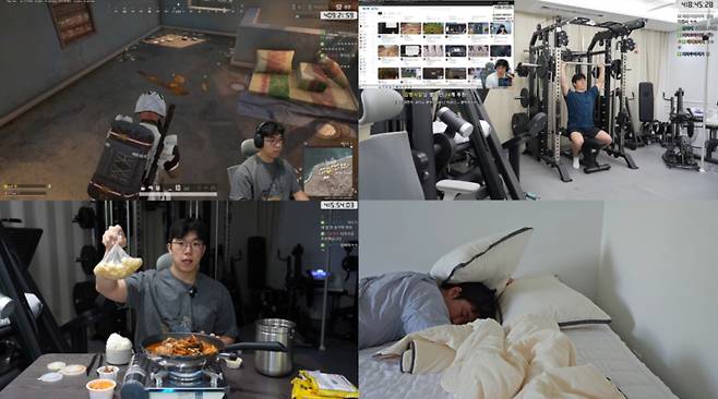 운동, 게임, 일상과 먹고 자는 순간까지 공유하며 460시간 동안 방송을 이어가고 있는 스트리머 ‘지피티’. SOOP 제공