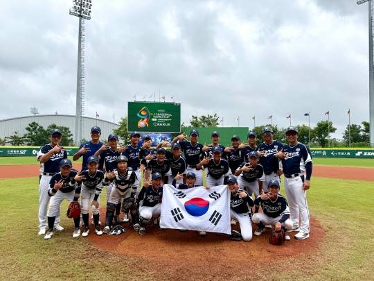 제8회 세계유소년야구선수권대회 3위를 차지한 한국 12세 이하 대표팀. 사진[연합뉴스]