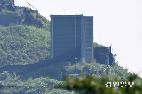 2025년 대북 확성기 가림막 근접 촬영