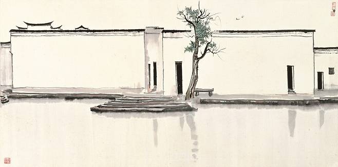 &nbsp;우관중&nbsp;:&nbsp;흑과 백 사이&nbsp; Two Swallows (두 마리 제비)전시, 1981