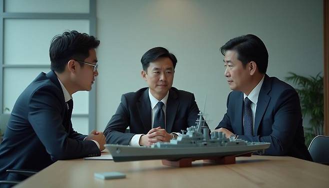 국내 주요 조선사들이 미국과의 조선 협력 프로젝트 ‘마스가’(MASGA)에 대응하기 위한 TFF를 구성하고 공동 전략 마련에 나섰다.ⓒ데일리안 AI 이미지 삽화