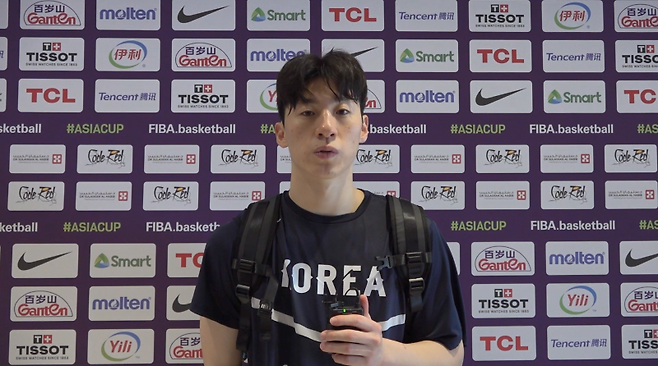 4일 대한민국농구협회를 통해 호주와의 아시아컵 조별리그 1차전 대비 소감을 전한 이정현. 사진=대한민국농구협회