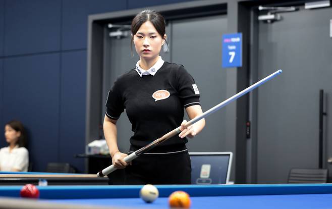 박정현(하림)이 PPQ 라운드에서 이유주를 제압했다. PBA 제공