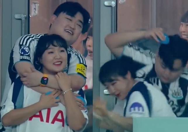 개그우먼 이수지가 손흥민의 토트넘 마지막 경기에서 관중에 웃음을 안겼다. /사진=쿠팡플레이 중계 화면