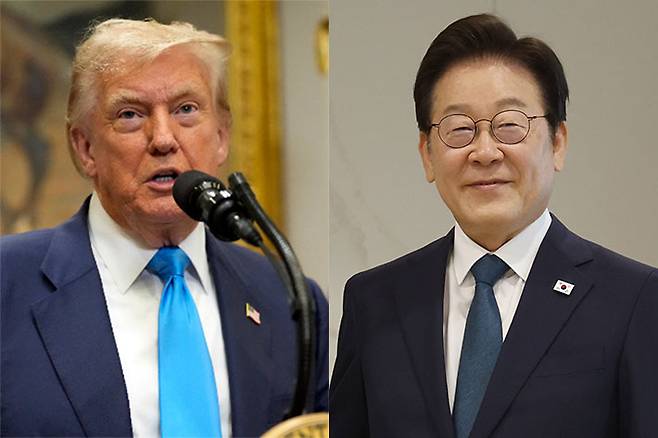 이재명 대통령(오른쪽), 도널드 트럼프 미국 대통령. 연합뉴스