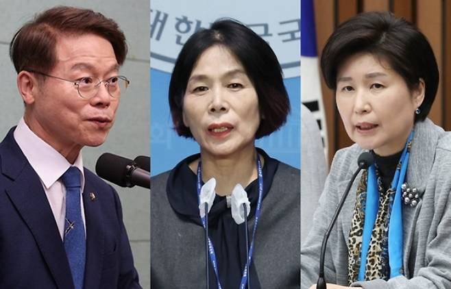 민형배·최민희·백혜련. 연합뉴스
