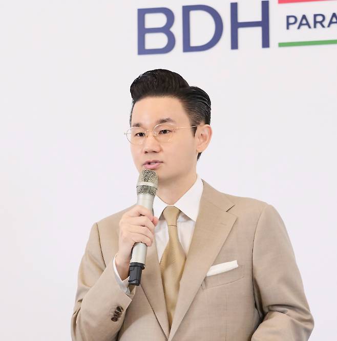 지난 6월 16일 배동현 BDH재단 이사장이 서울 중구 알로프트 호텔에서 IPC 위원장 선거 출마를 공식 발표하고 있다. 대한장애인체육회