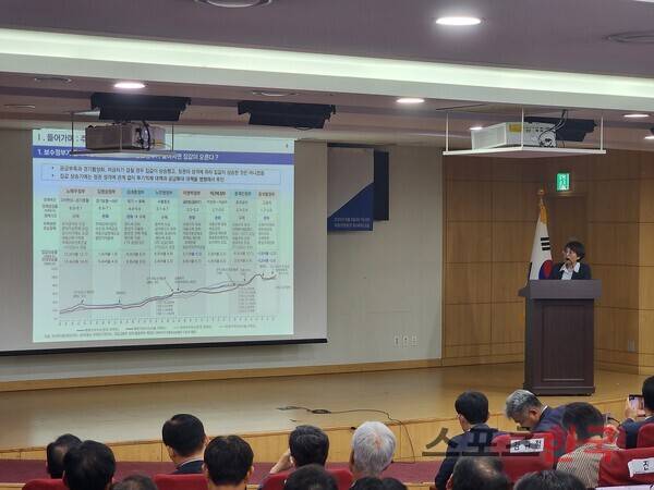 김덕례 주택산업연구원 연구실장이 5일 열린 주택공급 활성화 방안 세미나에서 주제 발표를 하고 있다. ⓒ홍여정 기자