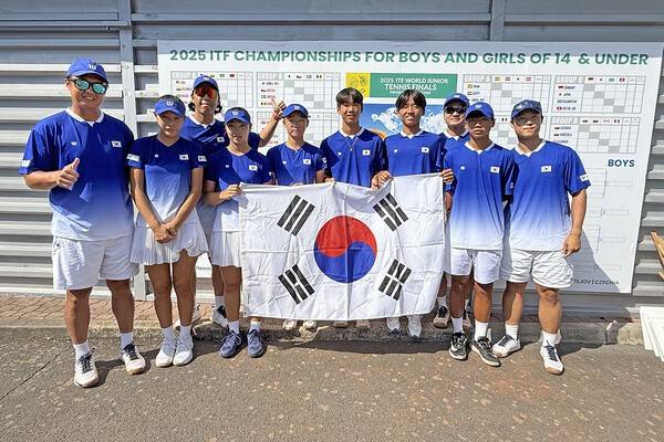 2025 ITF 월드주니어테니스대회 본선에 출전 중인 한국 14세 이하 테니스 대표팀