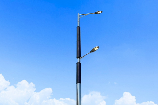 트레시스의 지주 일체형 태양광 가로등.