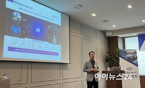 이수권 한라캐스트 사장이 5일 서울 여의도에서 열린 기자간담회에서 상장 계획과 향후 성장 전략을 발표하고 있다. [사진=김민희 기자]