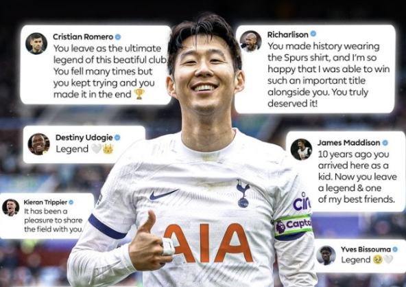 손흥민. 프리미어리그 SNS