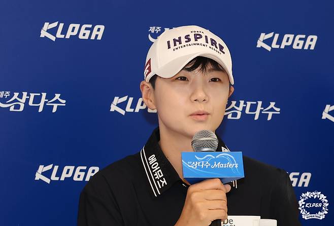 박성현이 6일 제주 서귀포 싸이프러스 골프&리조트에서 열린 KLPGA투어 제12회 제주삼다수 마스터스 미디어데이에서 질문에 답하고 있다. 사진 | KLPGA