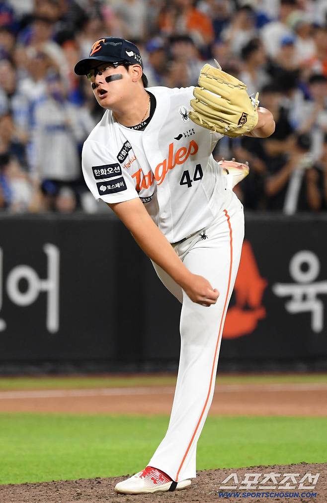 30일 대전 한화생명볼파크에서 열린 한화 이글스와 삼성 라이온즈의 경기. 한화 김서현이 역투하고 있다. 대전=박재만 기자 pjm@sportschosun.com/2025.07.30/