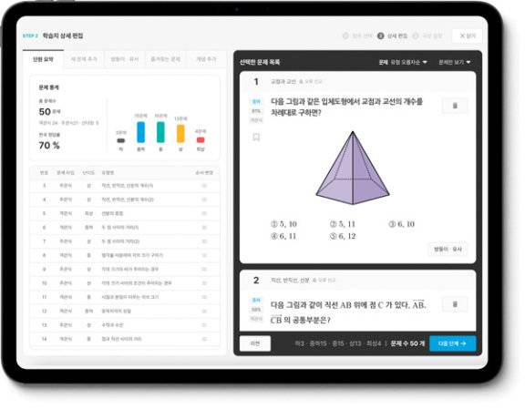 학생의 학습 이해도를 시각화한 매쓰플랫 프로그램.