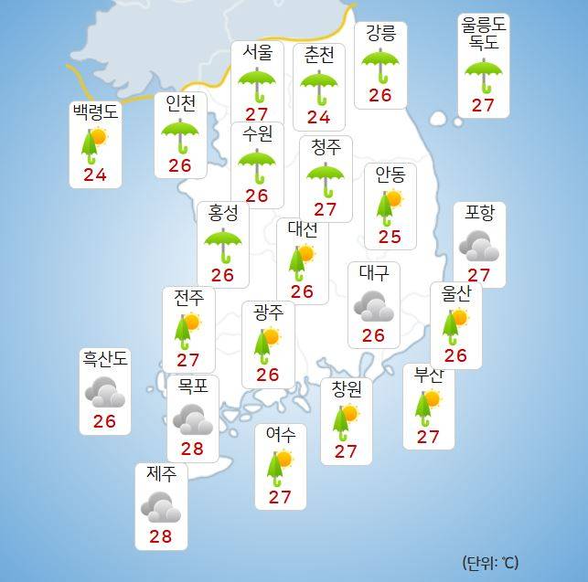 ⓒ기상청: 오늘(6일) 오전 날씨