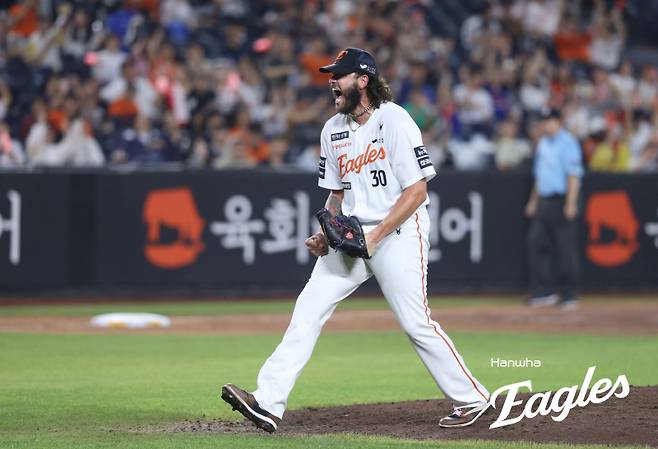 6일 KT전에서 시즌 14승을 달성한 코디 폰세. 한화 이글스 제공