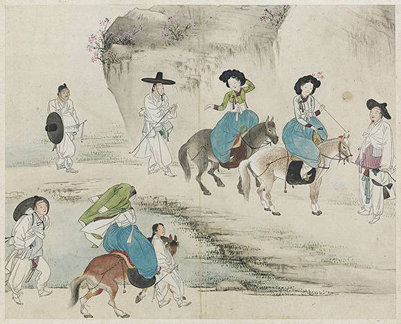혜원 신윤복 혜원전신첩 연소답청 [사진=대구 간송미술관]