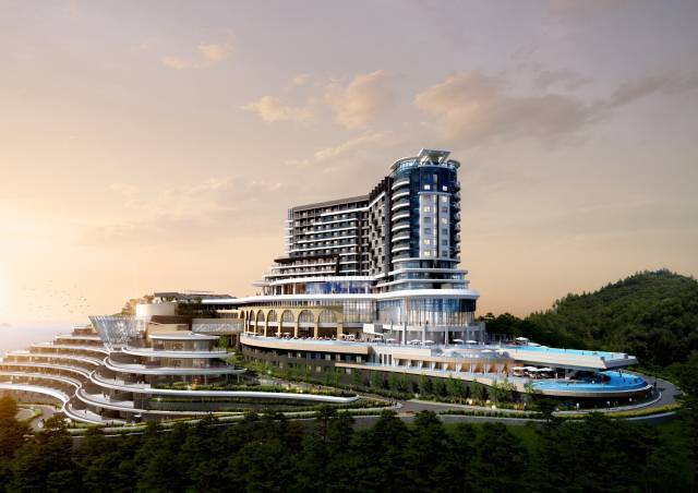 내달 5일 준공하는 ‘쏠비치 남해’의 조감도./남해군/