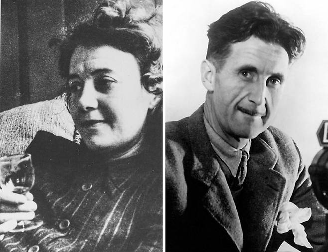조지 오웰의 첫 아내 아일린 오쇼네시. 오웰의 성공에 큰 기여를 했지만 오웰이 쓴 글이나 오웰에 대한 남성 저자들의 전기에서는 거의 존재가 지워졌다(왼쪽 사진). 2차 세계대전 중 BBC에서 정치와 예술평론을 하던 시기의 조지 오웰. 오웰 아카이브 제공·위키피디아