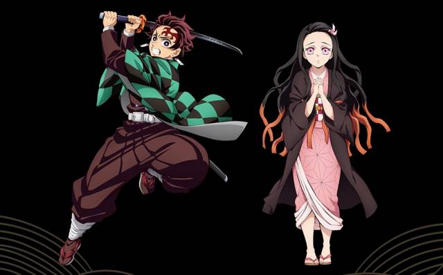 9일 잠실 야구장에서 LG 트윈스 경기 시구자로 나서는 탄지로와 네즈코. 사진=애니맥스브로드캐스팅코리아 제공