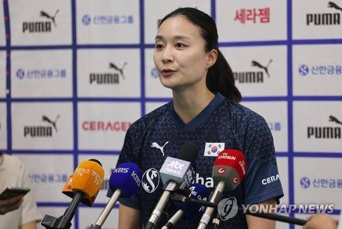 2022 항저우 아시안게임 앞두고 인터뷰하는 표승주 [연합뉴스 자료 사진]