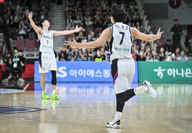 유기상의 신들린 3점포는 대한민국의 승리로 이어졌다. 사진=대한민국농구협회 제공