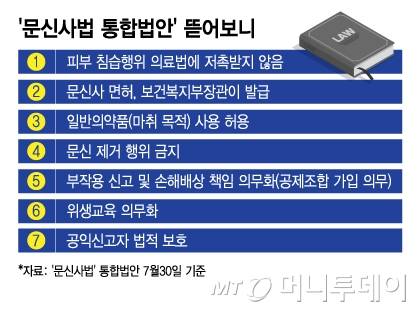 '문신사법 통합법안' 뜯어보니/그래픽=이지혜