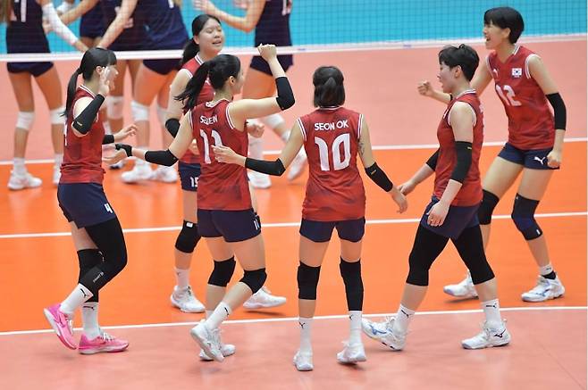 21세 이하 여자 배구대표팀. FIVB 홈페이지 캡처