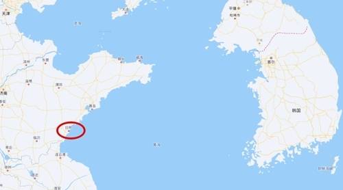 중국 산둥성 르자오시(빨간색 원 부근). 바이두지도 캡처. 연합뉴스