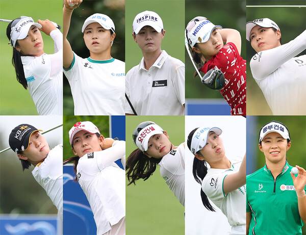 2025년 한국여자프로골프(KLPGA) 투어 제12회 제주삼다수 마스터스에 출전한 윤이나, 고지원, 박성현, 박현경, 성유진, 방신실, 황유민, 노승희, 유현조, 김수지 프로. 사진제공=KLPGA (사진을 무단으로 사용하지 마십시오.)
