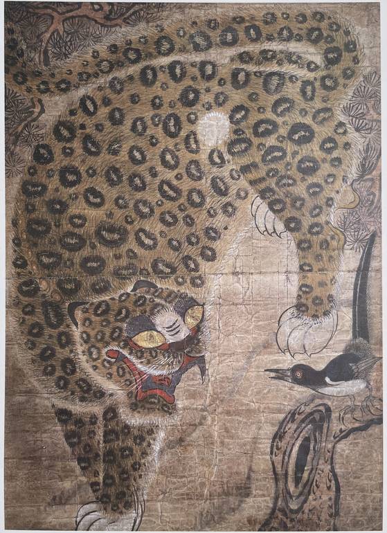 호작도, 18~19세기, 종이에 채색. 개인소장.