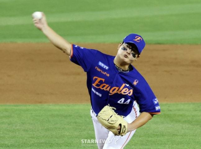 8일에 32구를 던졌던 김서현. /사진=강영조 선임기자