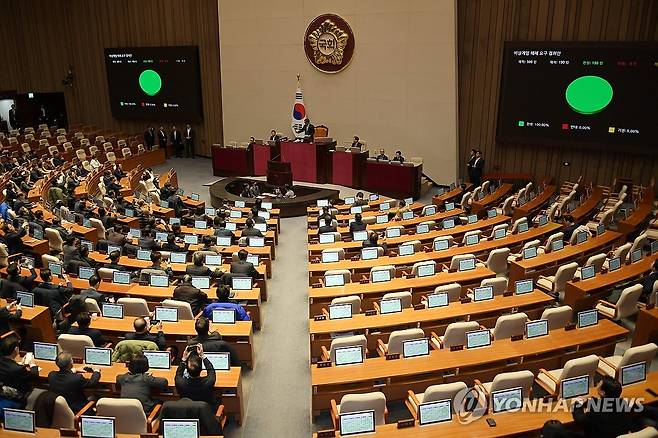 국회, 비상계엄 해제 요구 결의안 가결 [연합뉴스 자료사진]