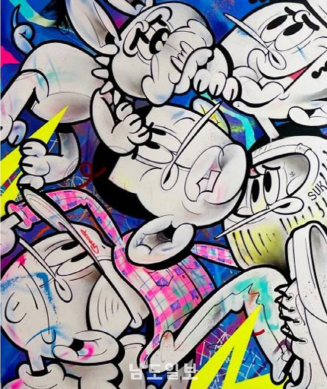 제이플로우 作 'PARADE #1'(180×157㎝, Mixed media on canvas, 2024)