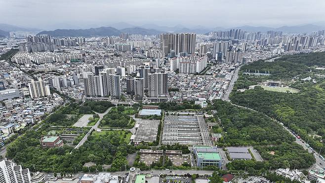 대구시 신청사 부지인 옛 두류정수사업장 일대. 영남일보DB