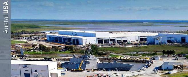 오스탈이 운영 중인 미 앨라배마주 모빌 조선소 전경. <이미지=오스탈>