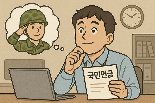 국민연금 가입자들 사이에 군 복무 추후납부(추납) 제도가 노후대비 재테크 전략으로 주목받고 있다. [챗GPT를 이용해 제작함]