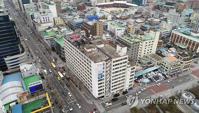 광주 동구 금남로 전일빌딩 주변 건물 [연합뉴스 자료사진]