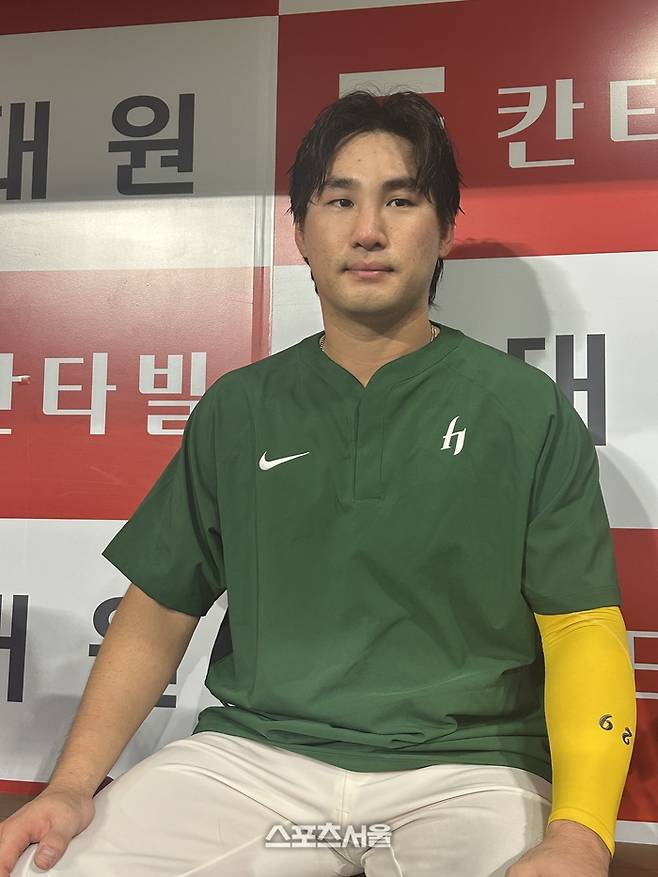 키움 임지열이 10일 서울 고척스카이돔에서 열린 2025 KBO리그 두산전에서 4-3으로 승리한 뒤 인터뷰에 응하고 있다. 고척 | 이소영 기자 sshong@sportsseoul.com