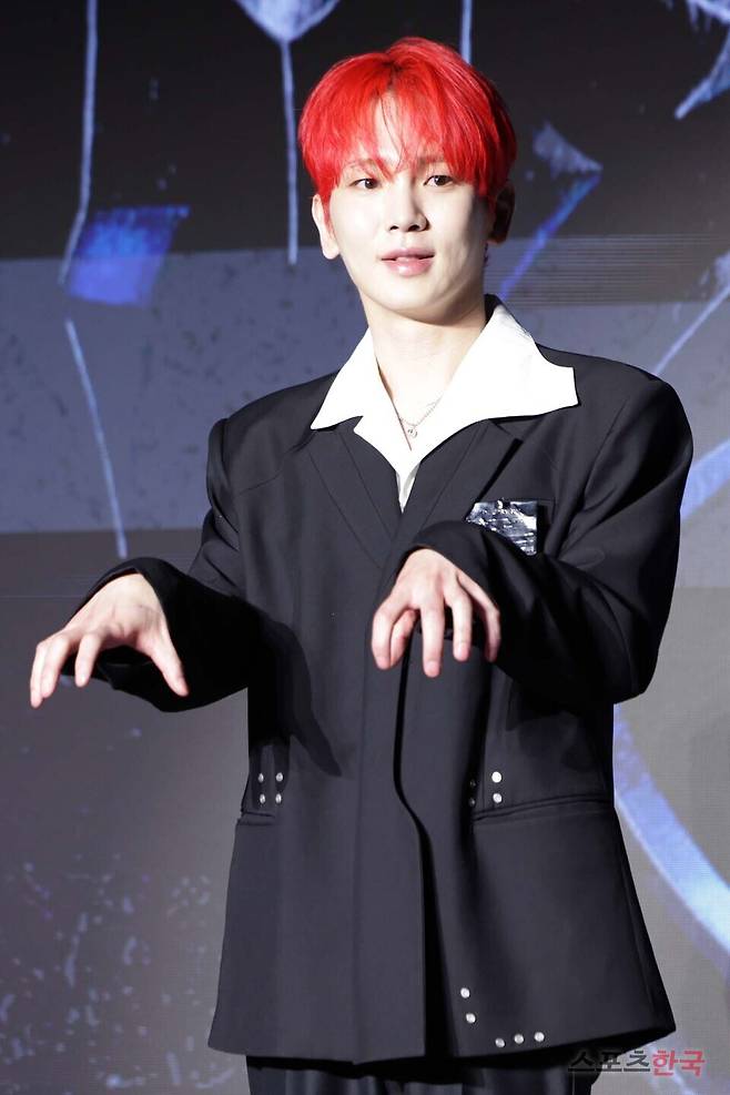 정규 3집 '헌터'(HUNTER) 발매 기념 기자간담회에 참석한 샤이니 키. 25.8.11 ⓒ이혜영 기자 lhy@hankooki.com