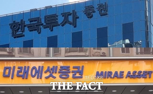 한국투자증권과 미래에셋증권은 올해 상반기 실적발표에서 당기순이익이 나란히 전년 동기 대비 크게 상승했다. /더팩트 DB