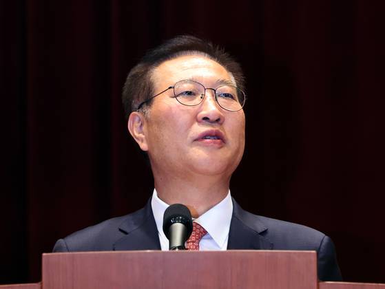 박성재 법무부장관이 지난 6월 5일 오전 경기 과천시 정부과천청사에서 열린 이임식에서 이임사를 하고 있다. 뉴스1