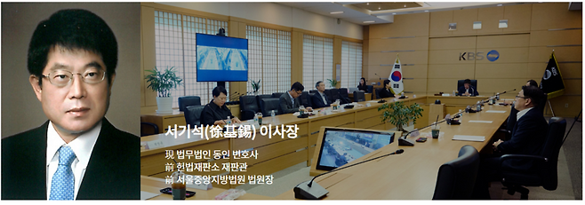 KBS 이사회가 소개된 KBS 홈페이지.